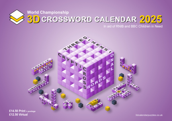 Cover of the 2025 3D Crossword Calendar