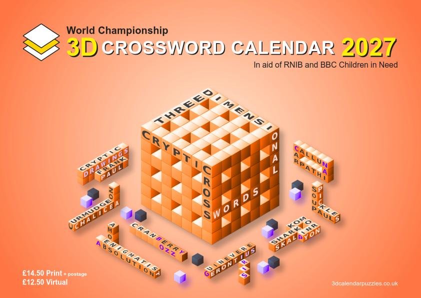 2027 3D Crossword Calendar cover