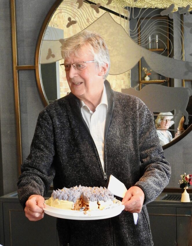 Alan Goddard with cake