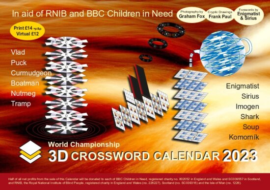 3D Crossword Calendar 2023 cover
