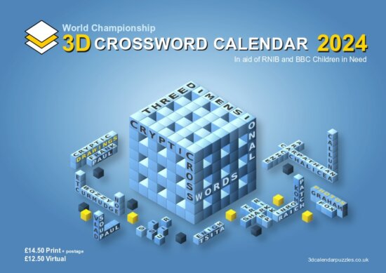 3D Crossword Calendar 2024 cover
